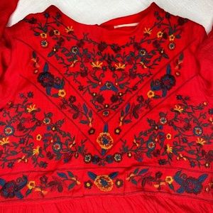 Altar'd State Red Embroidered Short Dress XS